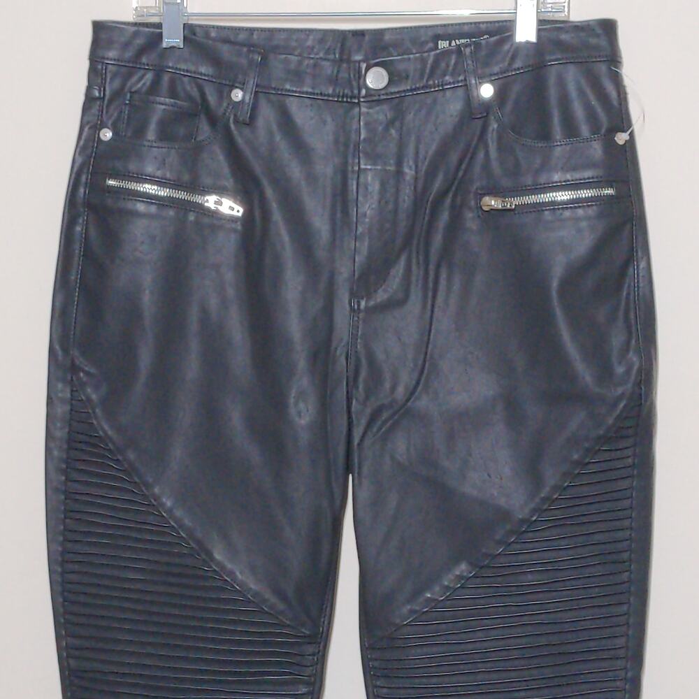 Blank NYC Vegan Leather Skinny Ankle Zip Moto Pants in Black - Size 32 - NWT
